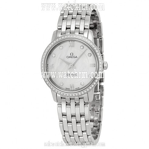 Omega DeVille Prestige Mother of Pearl Diamond Stainless Steel Ladies Watch 42415276055001