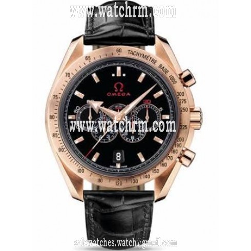 Omega Olympic Automatic Chronograph Black Dial18kt Rose Gold Men's Watch 32153445201001