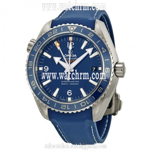Omega Planet Ocean GMT Blue Dial Blue Rubber Men's Watch 23292442203001