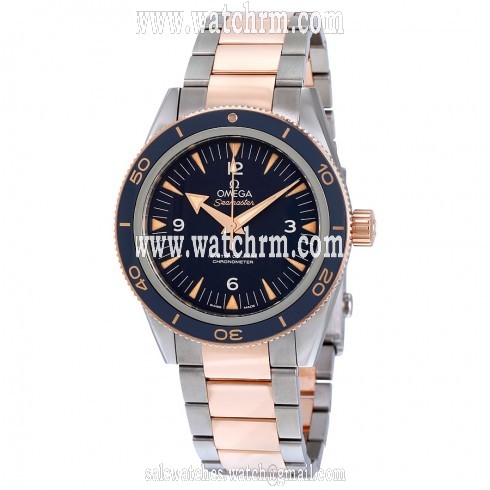 Omega Seamaster 300 Blue Dial Titanium and 18K Rose Gold Automatic Men's Watch 23360412103001