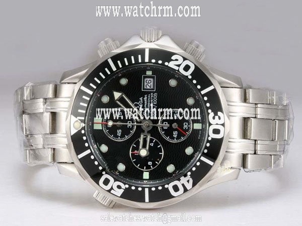 Omega Seamaster 300 M Chrono Diver 213.30.42.40.01.001 42mm Black Dial Quartz Chronograph Watch