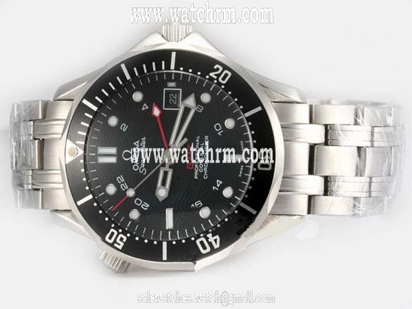 Omega Seamaster 300 M GMT 2234.50.00 Stainless Steel Case Black Dial Round Watch