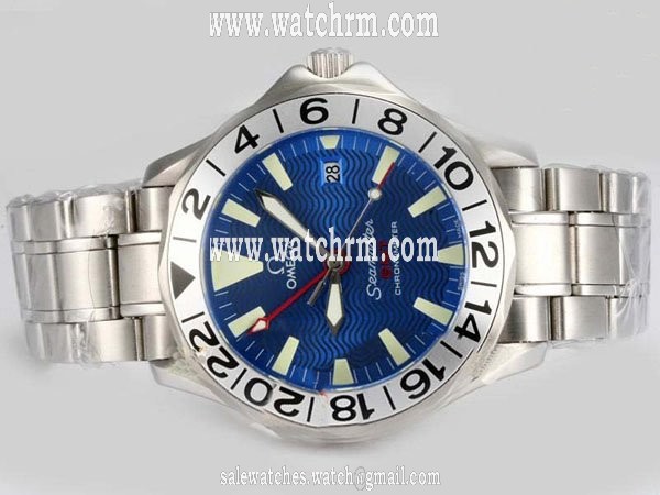 Omega Seamaster 300 M GMT 2538.20.00 Stainless Steel Bezel White Stainless Steel Strap Watch