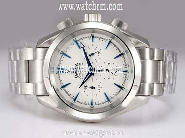 Omega Seamaster Aqua Terra Big Size Chronograph 2512.30.00 Round White Dial Watch
