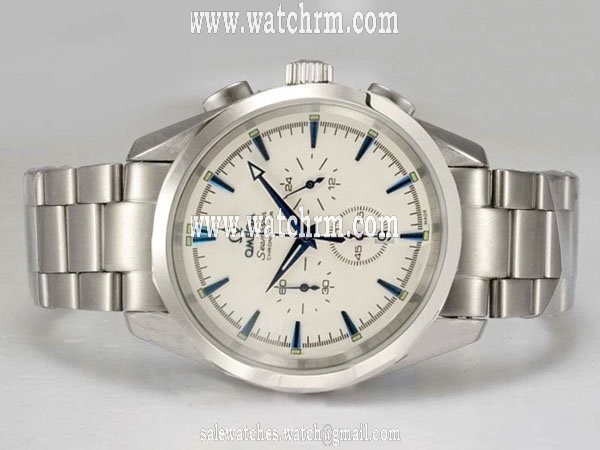 Omega Seamaster Aqua Terra Big Size Chronograph 2512.30.00 White Dial 41mm Quartz Chronograph Watch
