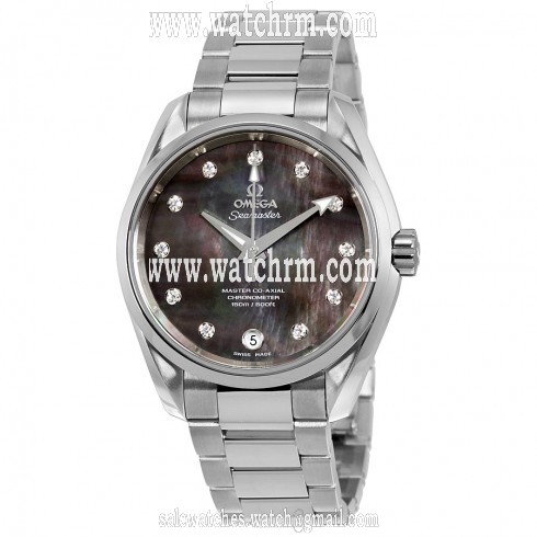 Omega Seamaster Aqua Terra Black Mother of Pearl Diamond Dial Stainless Steel Automatic Men's Watch 231.10.39.21.57.001