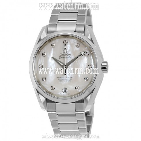 Omega Seamaster Aqua Terra Mother of Pearl Diamond Dial Stainless Steel Automatic Ladies Watch 23110392155002