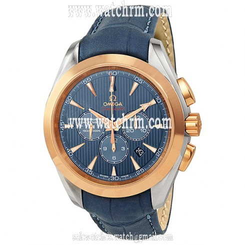 Omega Seamaster Aqua Terra Olympic Blue Dial Blue Leather Men's Watch 52223445003001