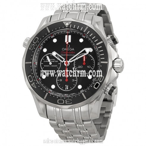 Omega Seamaster Automatic Chronograph Black Dial Stainless Steel Men's Watch 21230445001001