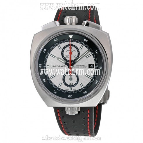 Omega Seamaster Bullhead Automatic Silver Dial Black Leather Strap Men's Watch 22512435002001
