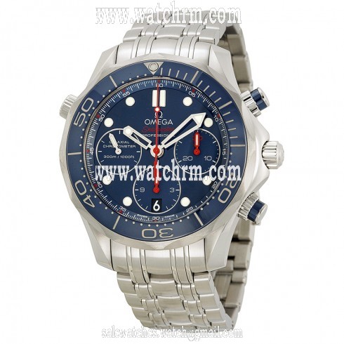 Omega Seamaster Diver Chronograph Blue Dial Steel Men's Watch 21230425003001