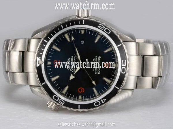 Omega Seamaster Planet Ocean 2201.51.00 Silver Stainless Steel Strap Round Black Dial Watch