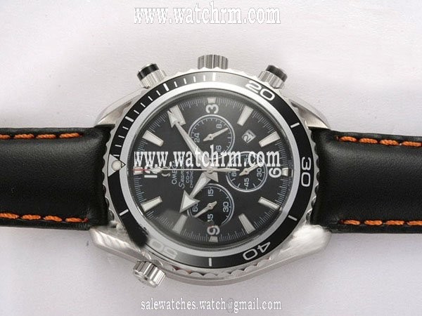 Omega Seamaster Planet Ocean 2901.51.82 Black Cow Leather Strap Black Dial Watch