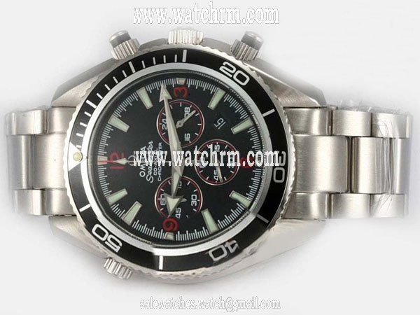 Omega Seamaster Planet Ocean Chrono 2210.51.00 Midsize Quartz Chronograph 45mm Watch
