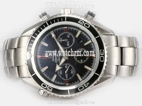 Omega Seamaster Planet Ocean Chrono 2210.51.00 Round Black Dial Automatic Watch
