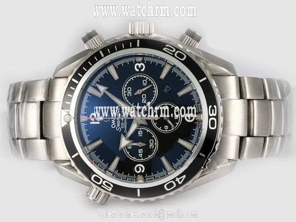 Omega Seamaster Planet Ocean Chrono 2210.51.00 Silver Stainless Steel Strap Midsize Watch