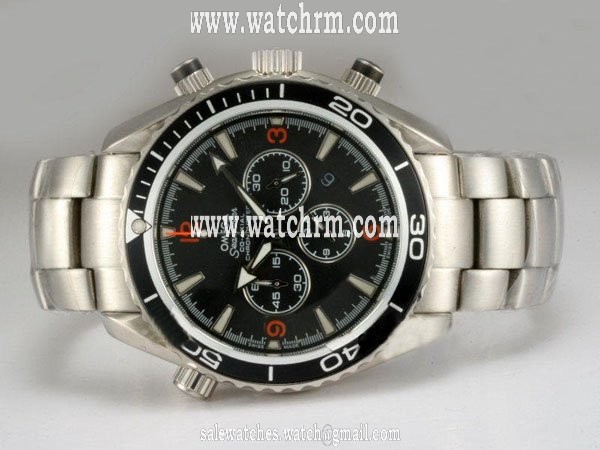 Omega Seamaster Planet Ocean Chrono 2210.51.00 Stainless Steel Case 45.5mm Black Dial Watch