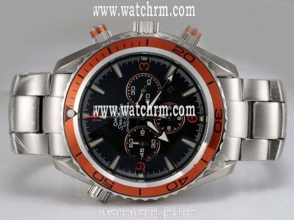 Omega Seamaster Planet Ocean Chrono 2218.50.00 45.5mm Midsize Silver Stainless Steel Strap Watch