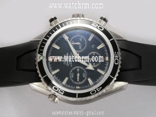 Omega Seamaster Planet Ocean Chrono 2910.50.81 Black Rubber Strap Blue Dial Round Watch