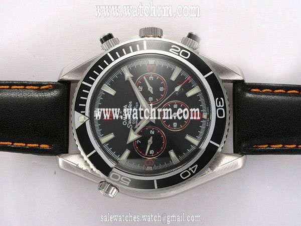 Omega Seamaster Planet Ocean Chrono 2910.51.82 Automatic 45mm Black Dial Watch