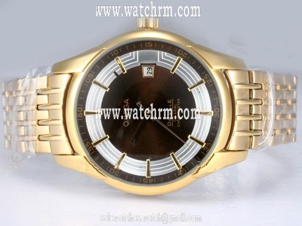Omega Seamaster Planet Ocean Chrono 431.60.41.21.13.001 Round 18K Gold Case Midsize Watch