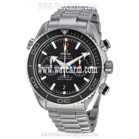 Omega Seamaster Planet Ocean Black Dial Chronograph Stainless Steel  Men's Watch