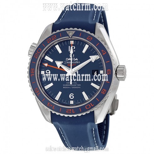 Omega Seamaster Planet Ocean GMT Blue Dial Leather Men's Watch 23232442203001