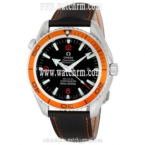 Omega Seamaster Planet Ocean Steel Black and Orange XL Men's Watch 2908.50.82