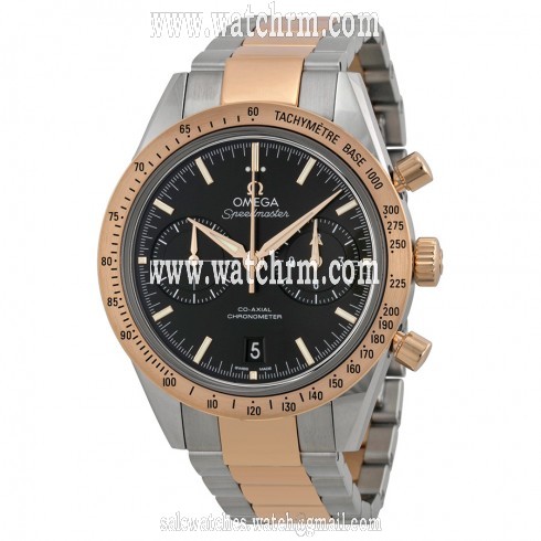 Omega Speedmaster Black Dial Chronograph Steel and 18kt Rose Gold Automatic Men's Watch 33120425101002
