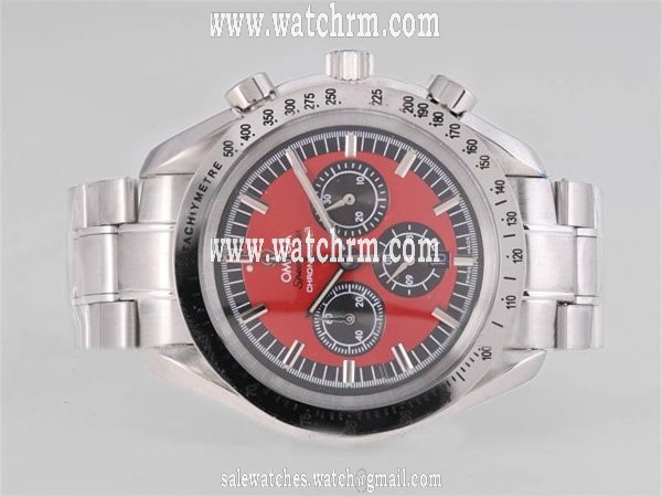 Omega Speedmaster Broad Arrow 321.10.42.50.01.001 Quartz Chronograph Red Dial Round Watch
