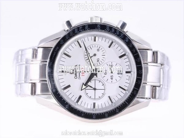 Omega Speedmaster Broad Arrow 321.10.42.50.02.001 Round White Dial Quartz Chronograph Watch