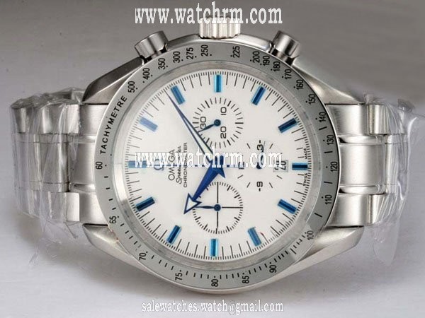 Omega Speedmaster Broad Arrow 321.10.42.50.02.001 White Dial 42mm Quartz Chronograph Watch