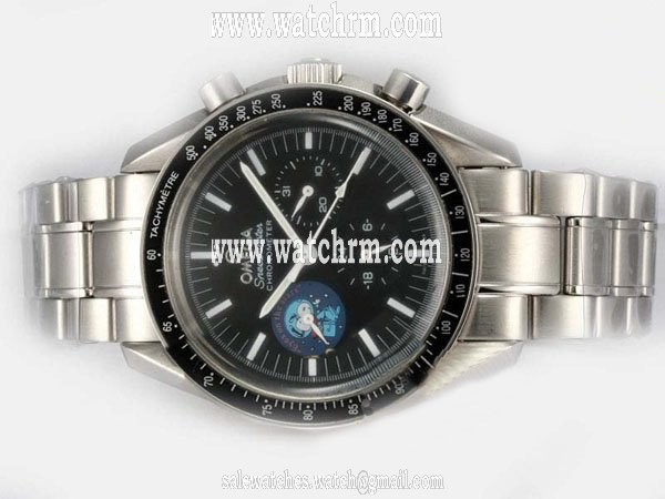 Omega Speedmaster Broad Arrow 3551.50.00 Black Dial Round Stainless Steel Case Watch