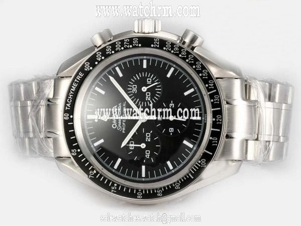 Omega Speedmaster Broad Arrow 3551.50.00 Round Black Dial Silver Stainless Steel Strap Watch
