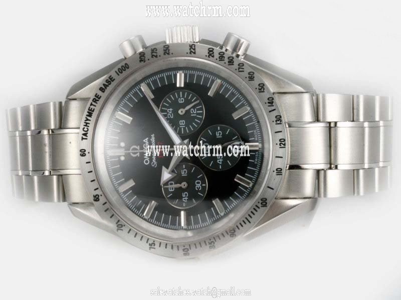 Omega Speedmaster Broad Arrow 3551.50.00 Stainless Steel Bezel Mens Automatic Watch