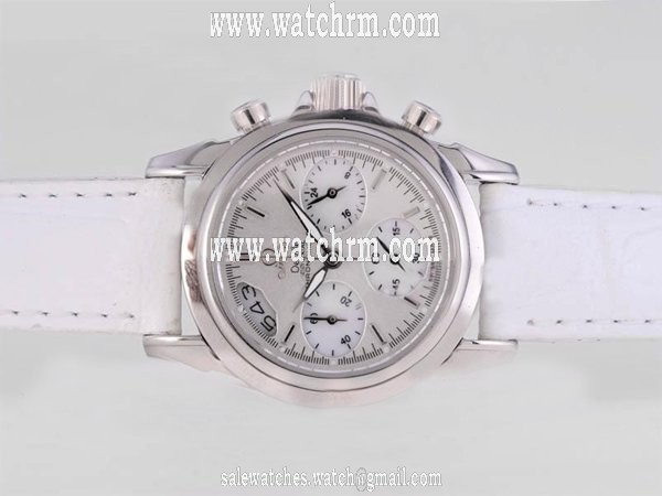 Omega Speedmaster Broad Arrow 3855.75.12 White Dial Quartz Chronograph 31mm Watch