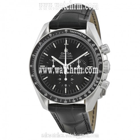 Omega Speedmaster Chronograph Black Dial Black Leather Men's Watch 311.33.42.30.01.001