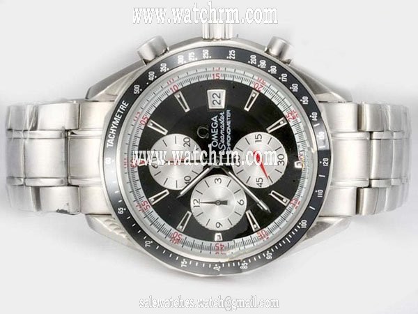 Omega Speedmaster Date 3210.51.00 Round Silver Stainless Steel Strap Mens Watch