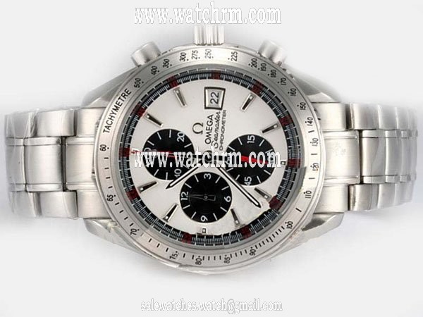 Omega Speedmaster Date 3211.31.00 White Dial 40mm Silver Stainless Steel Strap Watch