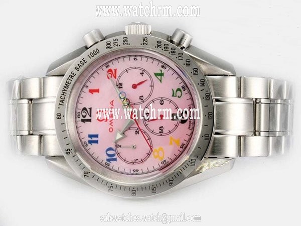 Omega Speedmaster Reduced 3534.74.00 Red Dial Stainless Steel Case 41mm Watch