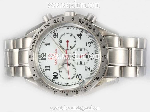 Omega Speedmaster Reduced 3534.78.00 White Dial Stainless Steel Bezel Automatic Watch