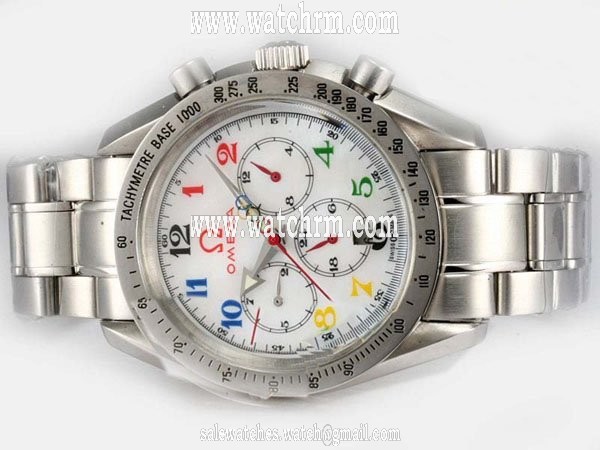 Omega Speedmaster Reduced 3834.70.36 41mm Automatic White Dial Watch