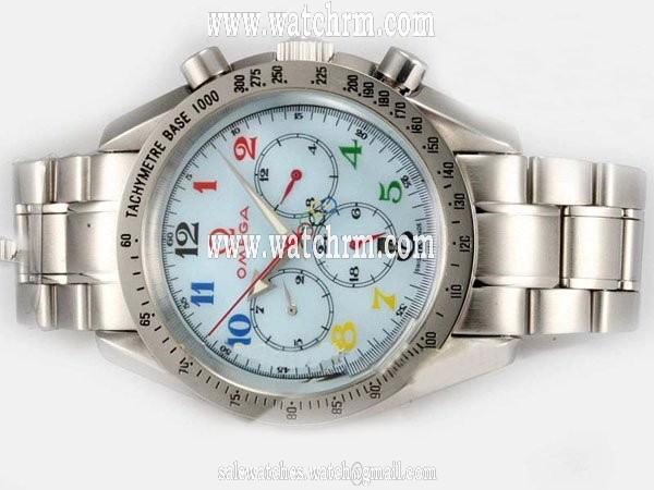 Omega Speedmaster Reduced 3834.70.36 White Dial Stainless Steel Bezel Watch