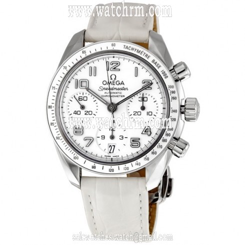 Omega Speedmaster White Dial Chronograph Ladies Watch 32433384004001