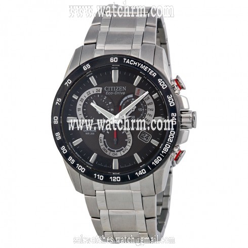 Open Box - Citizen Eco Drive Black Dial Chronograph Stainless Steel Men's Watch AT4008-51E