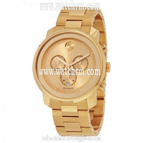 Open Box - Movado Bold Champagne Dial Yellow Gold Ion-plated Men's Quartz Watch 3600278
