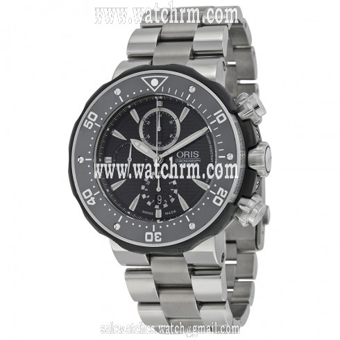 Open Box - Oris Pro Diver Black Dial Titanium Open Box Men's Watch 674-7630-7154MB