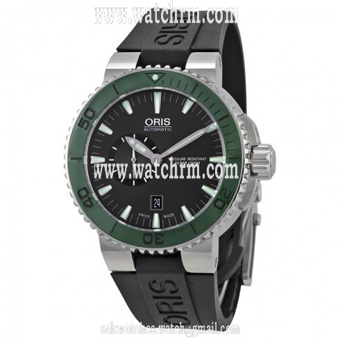 Oris Aquis Automatic Black Dial Stainless Steel Black Rubber Men's Watch 743-7673-4157RS