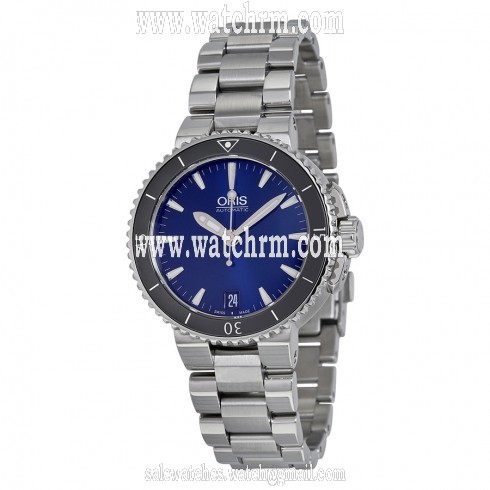 Oris Aquis Automatic Blue Dial Stainless Steel Ladies Watch 733-7652-4135MB