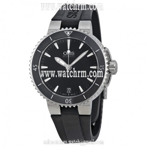 Oris Aquis Black Dial Black Ceramic Mid Size Watch 733-7652-4154RS